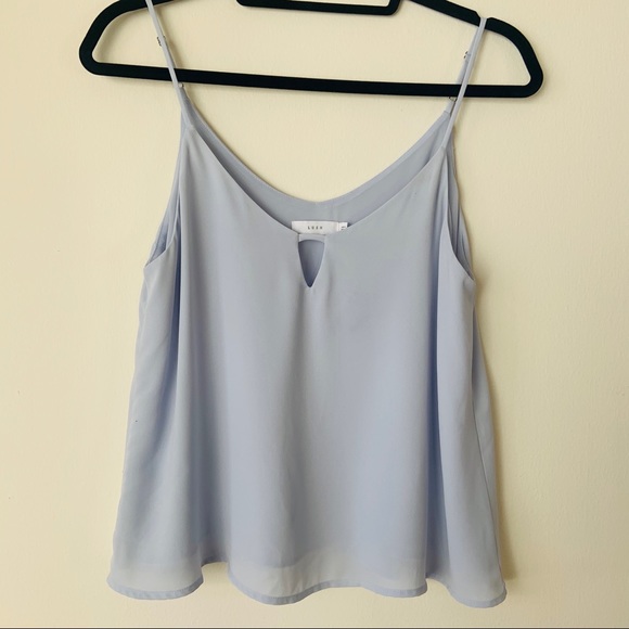 Lush Tops - LUSH Camisole Tank Light Blue Juniors Keyhole